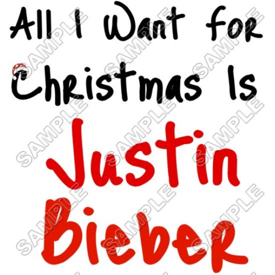 Justin Bieber Christmas T Shirt  Iron on Transfer   N15 (KRAFTYME.COM)