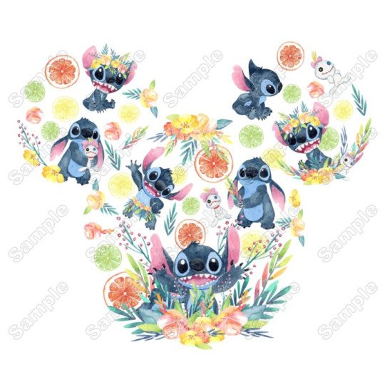 Lilo and Stitch Mickey head  Heat  Iron on Transfer (KRAFTYME.COM)