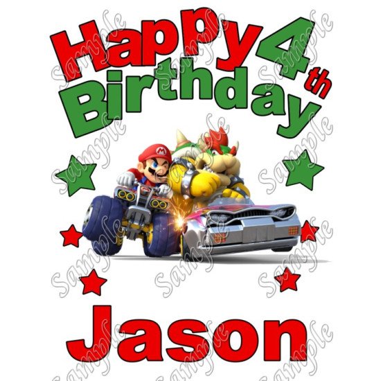 Mario Kart 8  Birthday  Personalized  Custom  T Shirt Iron on Transfer  N1 (KRAFTYME.COM)