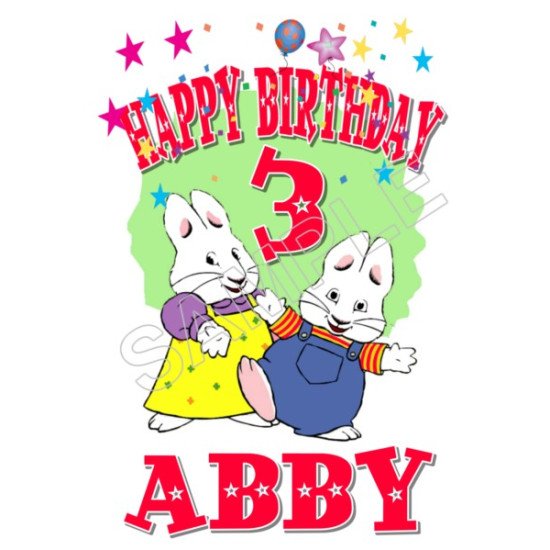 Max and Ruby   Birthday Personalized Custom T Shirt Iron on Transfer  N69 (KRAFTYME.COM)