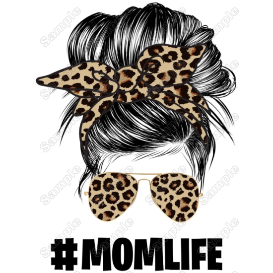 Messy Bun  MomLife T Shirt Iron on Transfer (KRAFTYME.COM)