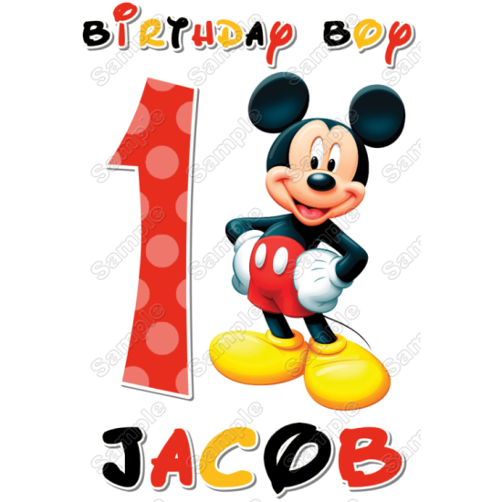 Mickey Mouse  Birthday  Personalized  Custom  T Shirt Iron on Transfer (KRAFTYME.COM)