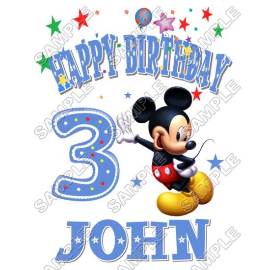 Mickey  Mouse  Birthday  Personalized  Custom  T Shirt Iron on Transfer  N6 (KRAFTYME.COM)