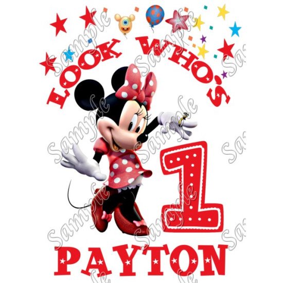 Minnie Mouse  Birthday  Personalized  Custom  T Shirt Iron on Transfer  N34 (KRAFTYME.COM)