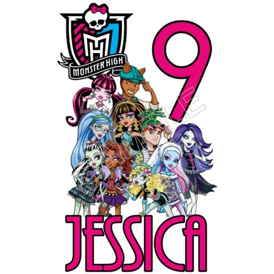 Monster High   Birthday  Personalized  Custom  T Shirt Iron on Transfer  N1 (KRAFTYME.COM)