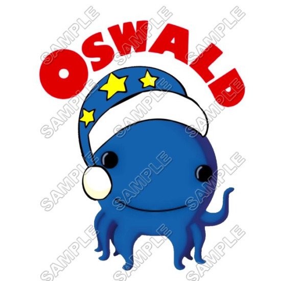 Oswald the Octopus Christmas  Santa  Heat Iron On Transfer for T shirts N3 (KRAFTYME.COM)