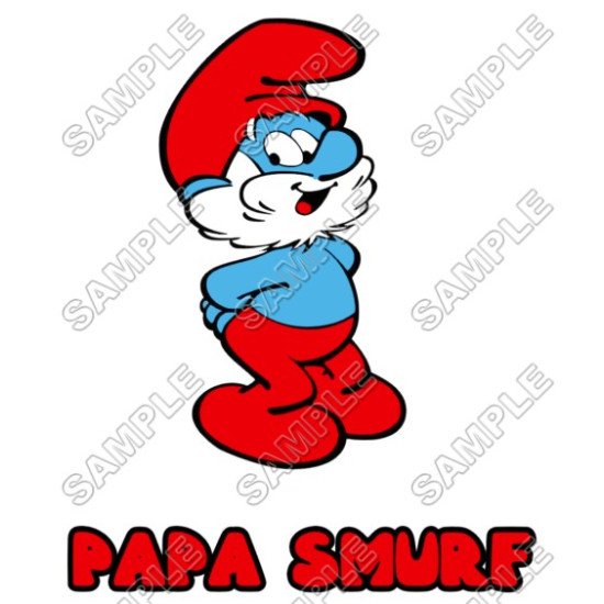 Papa Smurf  Heat Iron On Transfer for T shirts N8 (KRAFTYME.COM)