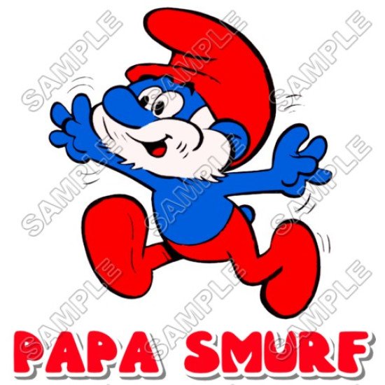 Papa Smurf  Heat Iron On Transfer for T shirts N9 (KRAFTYME.COM)