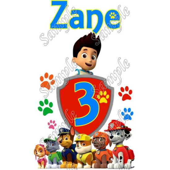 Paw Patrol  Birthday  Personalized  Custom  T Shirt Iron on Transfer N12 (KRAFTYME.COM)