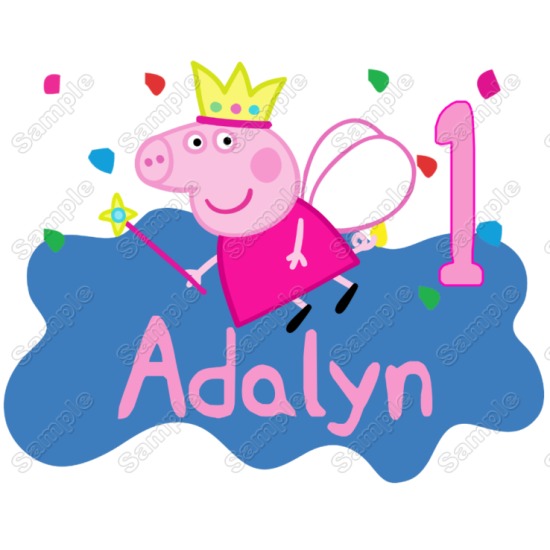 Peppa Pig   Birthday  Personalized  Custom  Heat Iron On Transfer for T shirts N1 (KRAFTYME.COM)