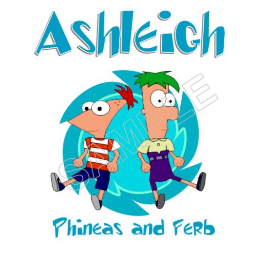 Phineas and Ferb Personalized  Custom  Heat Iron On Transfer for T shirts N117 (KRAFTYME.COM)