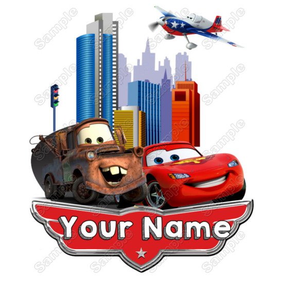 Pixar cars  Mater and Mcqueen Birthday  Personalized  Custom  Heat Iron On Transfer for T shirts N4 (KRAFTYME.COM)