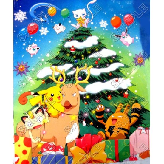 Pokemon  Christmas T Shirt Iron on Transfer   N30 (KRAFTYME.COM)