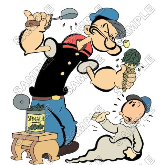 Popeye  Heat Iron On Transfer for T shirts N7 (KRAFTYME.COM)