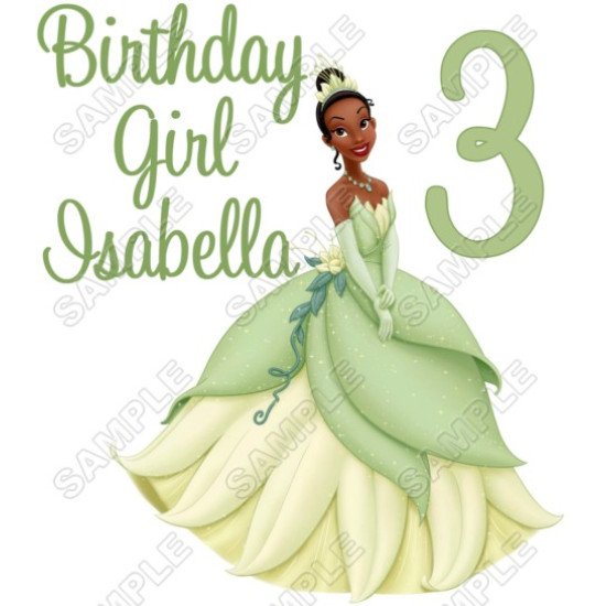 Princess Tiana  Birthday  Personalized  Custom  Heat Iron On Transfer for T shirts N11 (KRAFTYME.COM)