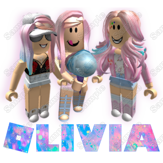 Roblox Girls   Personalized  Custom Name  Heat Iron On Transfer for T shirts (KRAFTYME.COM)