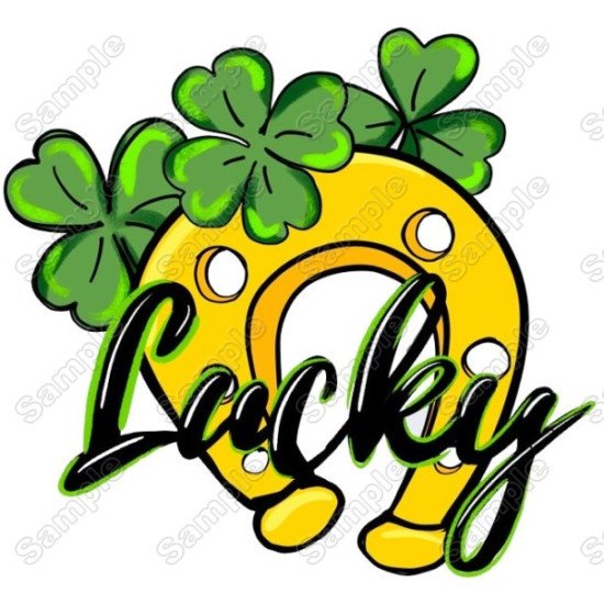 Saint Patricks Day Lucky T Shirt Heat  Iron on Transfer (KRAFTYME.COM)