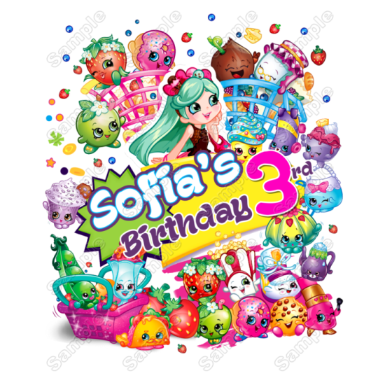 Shopkins Birthday  Personalized  Custom  Heat Iron On Transfer for T shirts N1 (KRAFTYME.COM)