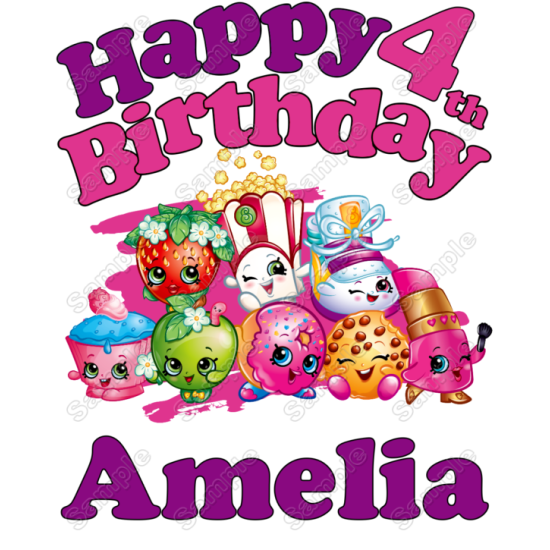 Shopkins Birthday  Personalized  Custom  Heat Iron On Transfer for T shirts N2 (KRAFTYME.COM)