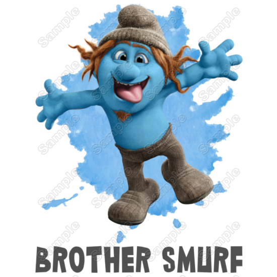 Smurf Brother Family Member Birthday Custom Heat Iron On Transfer for T shirts (KRAFTYME.COM)