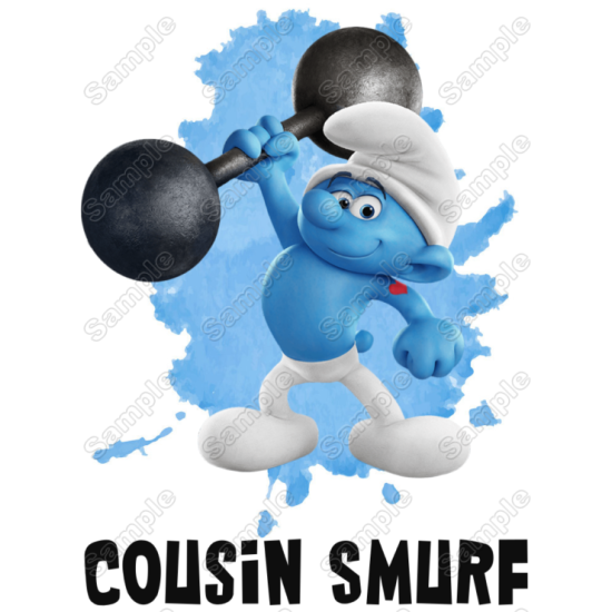 Smurf Cousin Family Member Birthday Custom Heat Iron On Transfer for T shirts (KRAFTYME.COM)