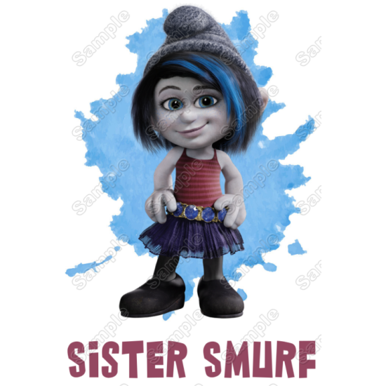 Smurf Sister Family Member Birthday Custom Heat Iron On Transfer for T shirts (KRAFTYME.COM)