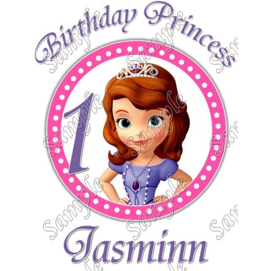 Sofia the First  Birthday Princess  Personalized  Custom  Heat Iron On Transfer for T shirts N4 (KRAFTYME.COM)