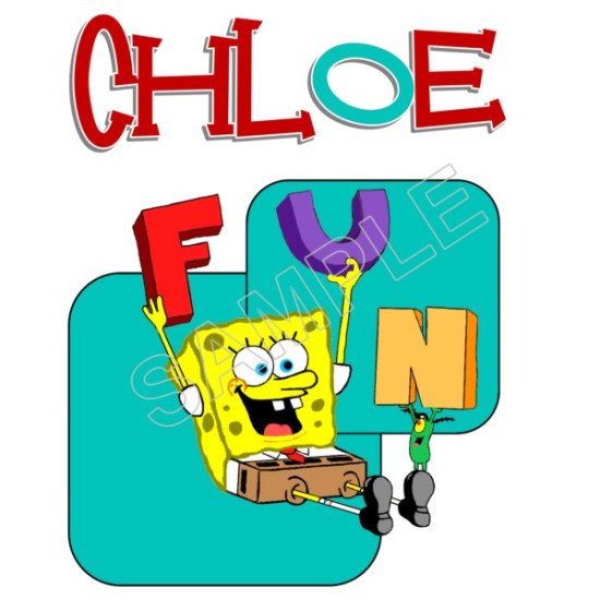 SpongeBob  Birthday  Personalized  Custom  Heat Iron On Transfer for T shirts N111 (KRAFTYME.COM)