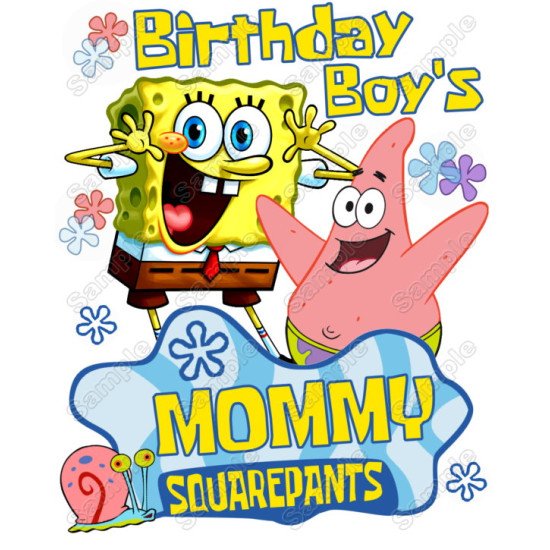 SpongeBob   Birthday  Personalized  Custom  Heat Iron On Transfer for T shirts N21 (KRAFTYME.COM)