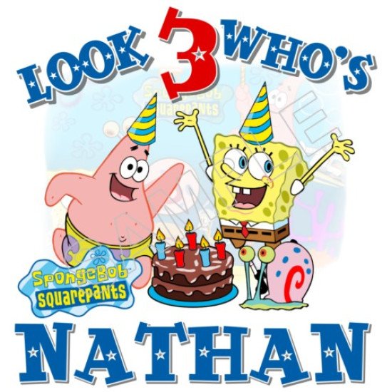 SpongeBob  Birthday Personalized Custom Heat Iron On Transfer for T shirts N45 (KRAFTYME.COM)