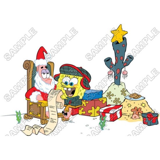 SpongeBob Christmas  Heat Iron On Transfer for T shirts N3 (KRAFTYME.COM)