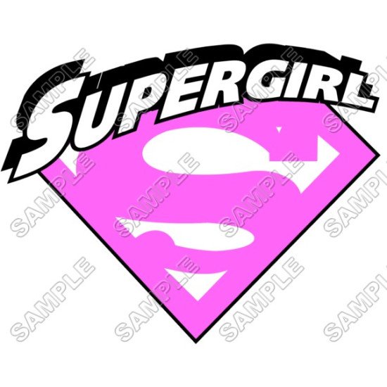 SuperGirl Pink Logo Heat Iron On Transfer for T shirts N3 (KRAFTYME.COM)