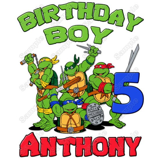 TEENAGE MUTANT NINJA TURTLES TMNT Birthday  Personalized  Custom  Heat Iron On Transfer for T shirts N2 (KRAFTYME.COM)