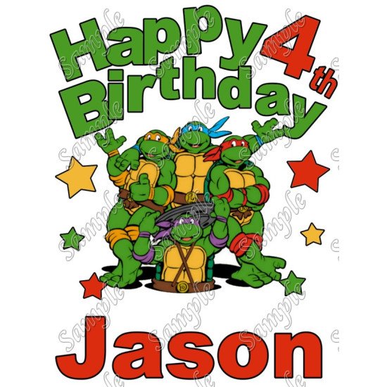 Teenage Mutant Ninja Turtles TMNT  Custom  Birthday Heat Iron On Transfer for T shirts N1 (KRAFTYME.COM)