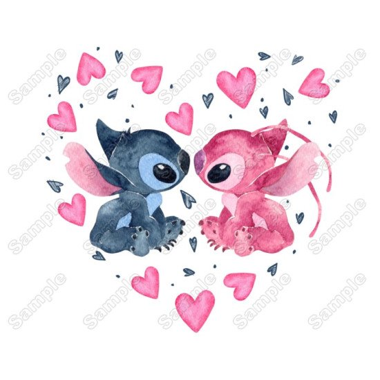 Valentine Lilo and Angel  Iron on Transfer (KRAFTYME.COM)