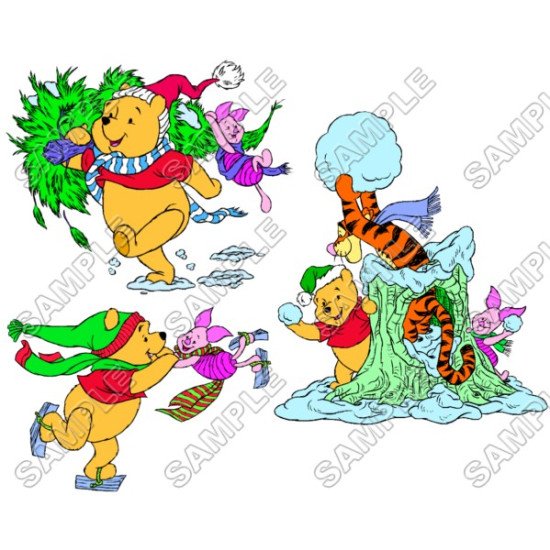 Winnie the Pooh Eeyore Tiger Christmas  Heat Iron On Transfer for T shirts N11 (KRAFTYME.COM)