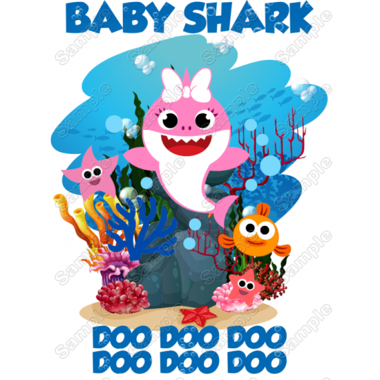 Baby Shark Family Member  T Shirt Iron on Transfer (KRAFTYME.COM)