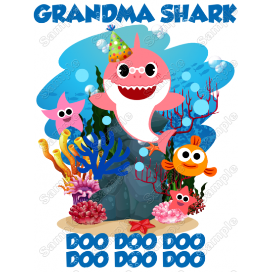 Baby Shark Family Member  T Shirt Iron on Transfer (KRAFTYME.COM)