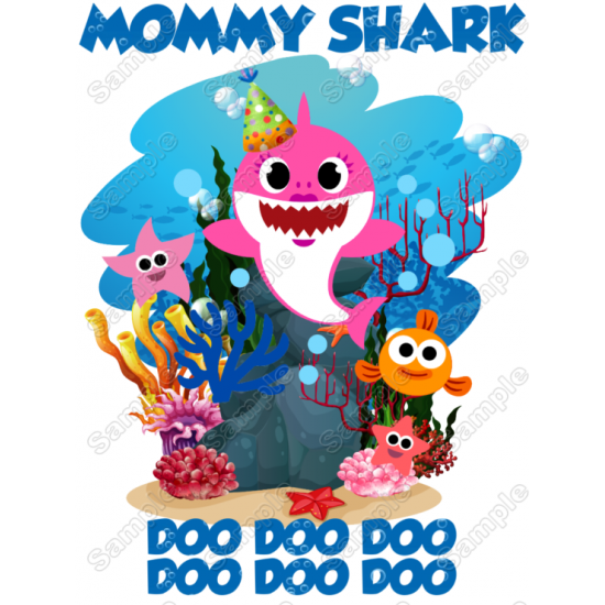 Baby Shark Family Member  T Shirt Iron on Transfer (KRAFTYME.COM)