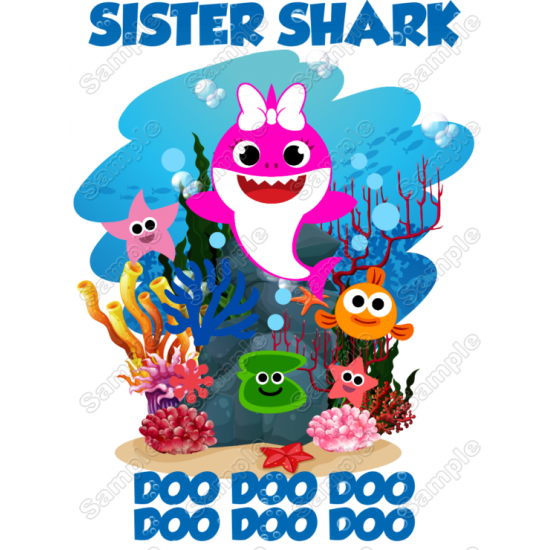 Baby Shark Family Member  T Shirt Iron on Transfer (KRAFTYME.COM)