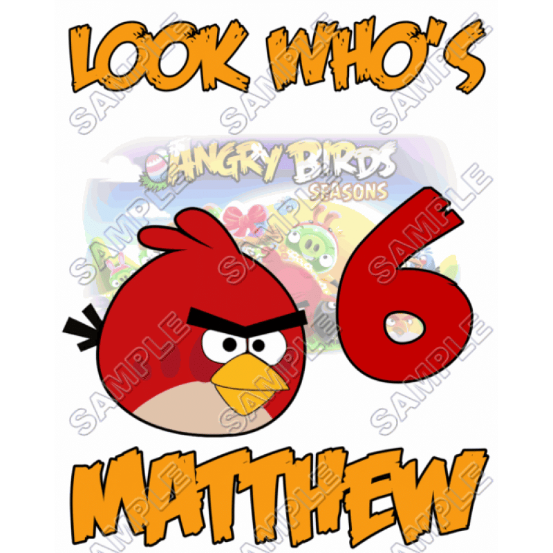 Angry  Birds  Birthday  Personalized  Custom  DTF Iron on Transfer - Ready to Press #16